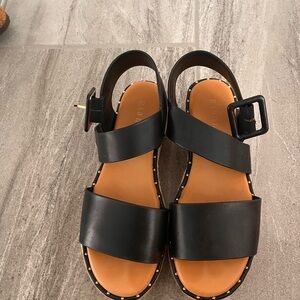 Gianni Bini Black Sandals with Buckle Detail